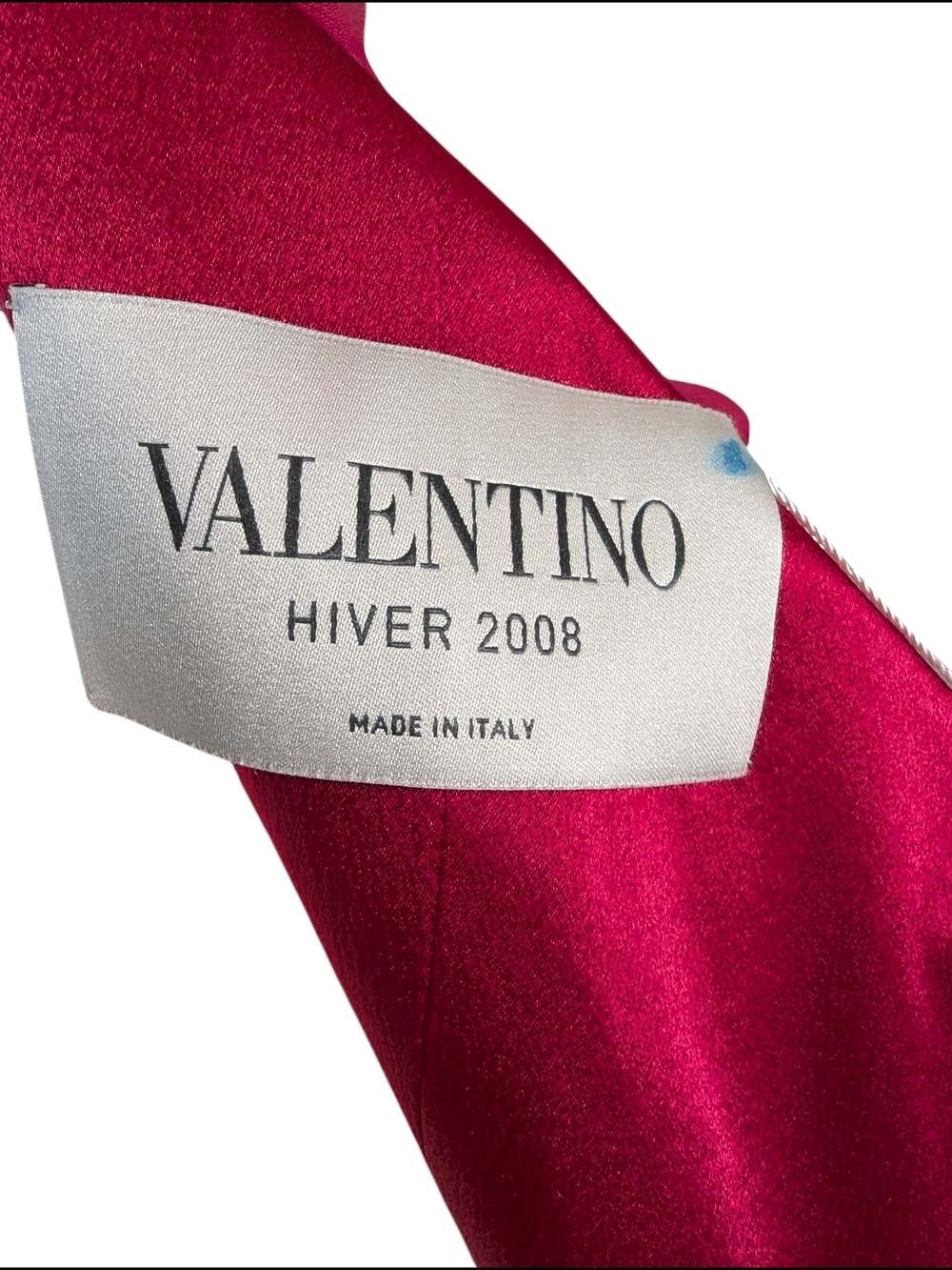 WOMENS VALENTINO HIVER 2008 FUCHSIA ONE SHOULDER SILK WOOL COCKTAIL DRESS SIZE 4 - Picture 3 of 5